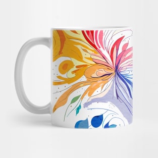 Boho Abstract floral watercolor splash Mug